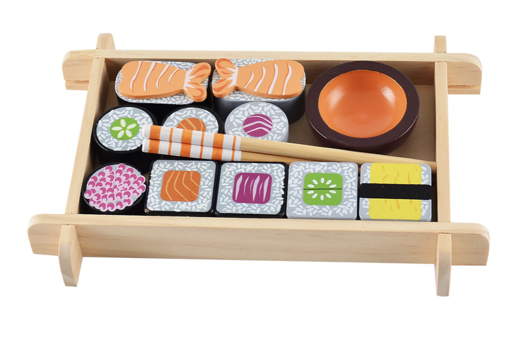 set di sushi in legno