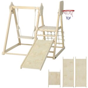 AIYAPLAY Gioco Arrampicata 5 in 1 Pieghevole con Scivolo